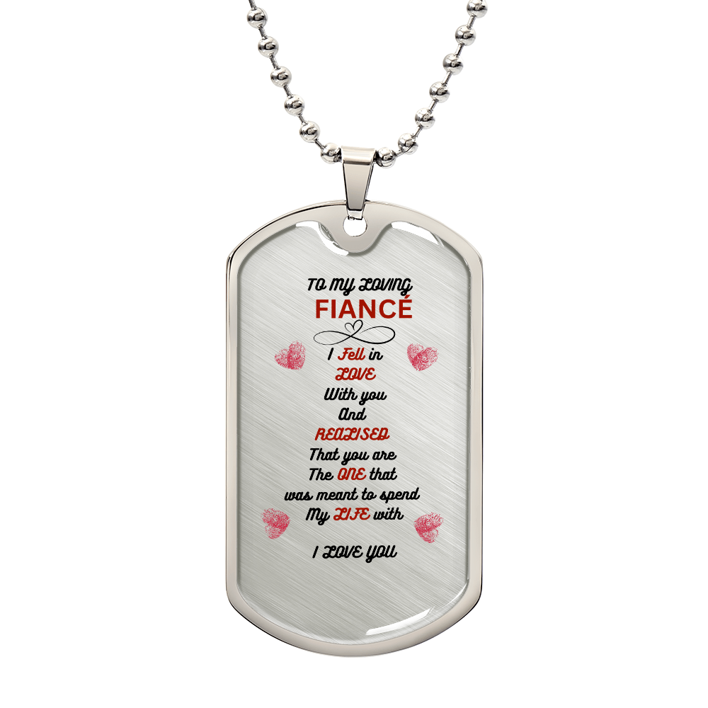 Fiancé Luxury Graphic Dog Tag Necklace