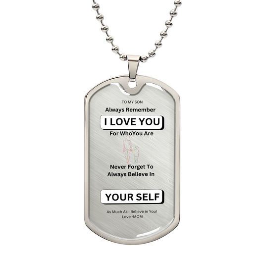 Son Luxury Graphic Dog Tag Necklace