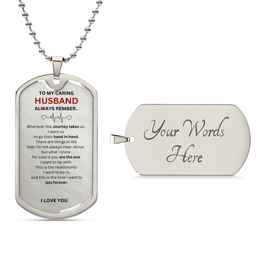 Husband Luxury Graphic Dog Tag Necklace