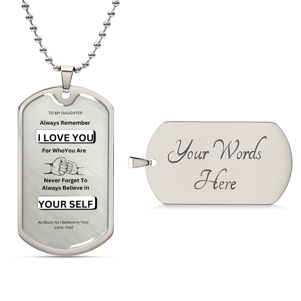 Daughter Luxury Graphic Dog Tag Necklace