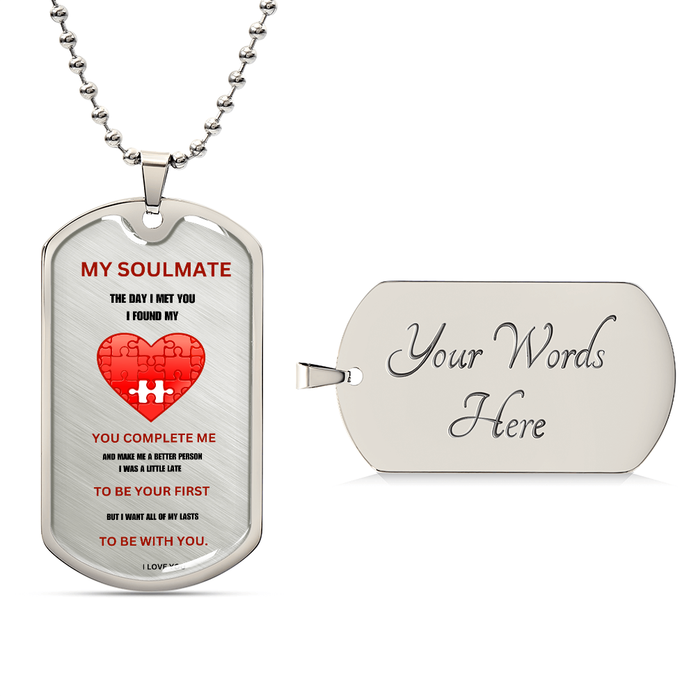 Soulmate Luxury Graphic Dog Tag Necklace