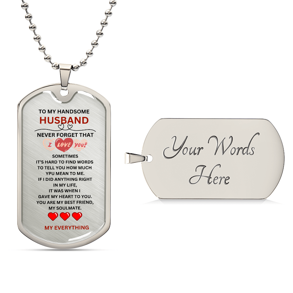 Husband Luxury Graphic Dog Tag Necklace