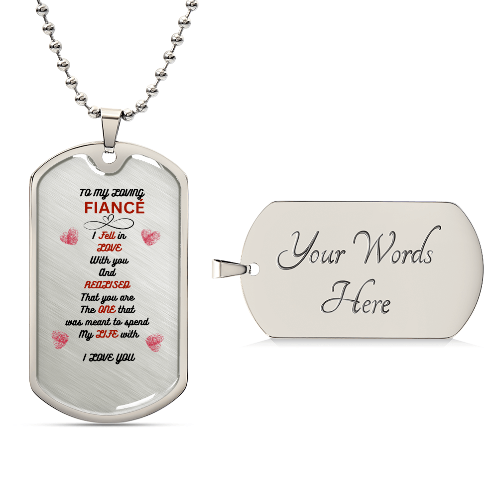 Fiancé Luxury Graphic Dog Tag Necklace