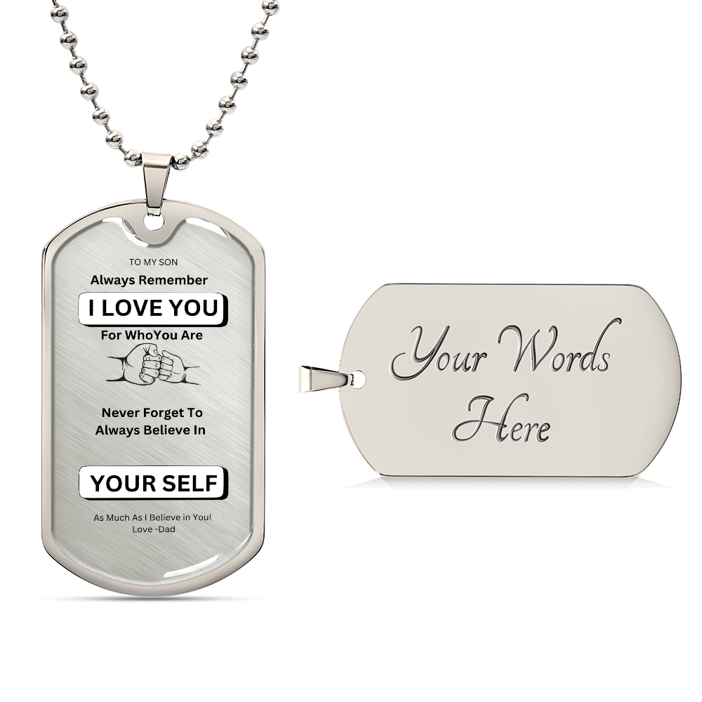 Son Luxury Graphic Dog Tag Necklace