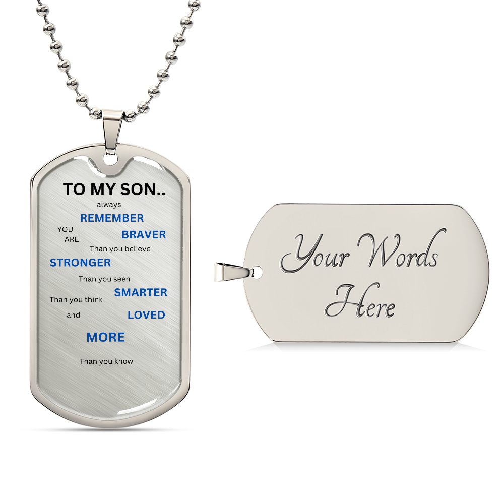 Son Luxury Graphic Dog Tag Necklace