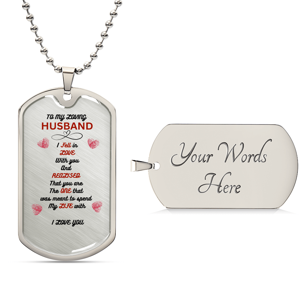 Husband Luxury Graphic Dog Tag Necklace