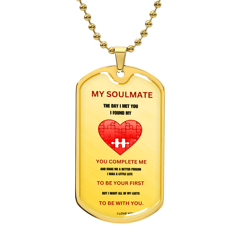 Soulmate Luxury Graphic Dog Tag Necklace