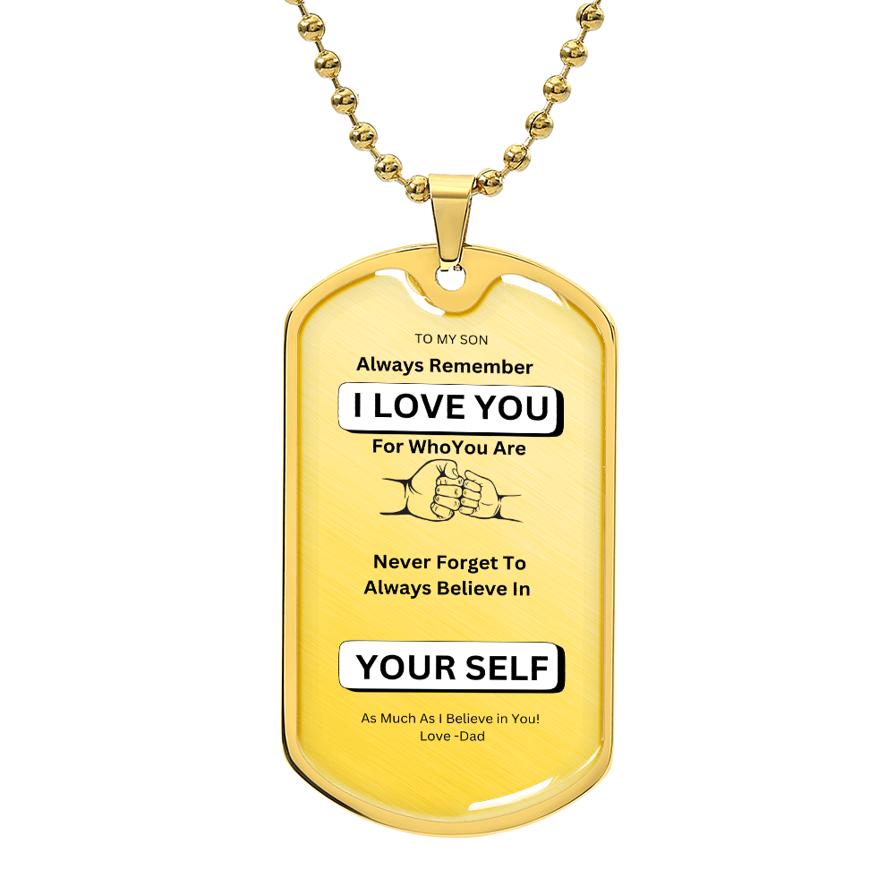 Son Luxury Graphic Dog Tag Necklace