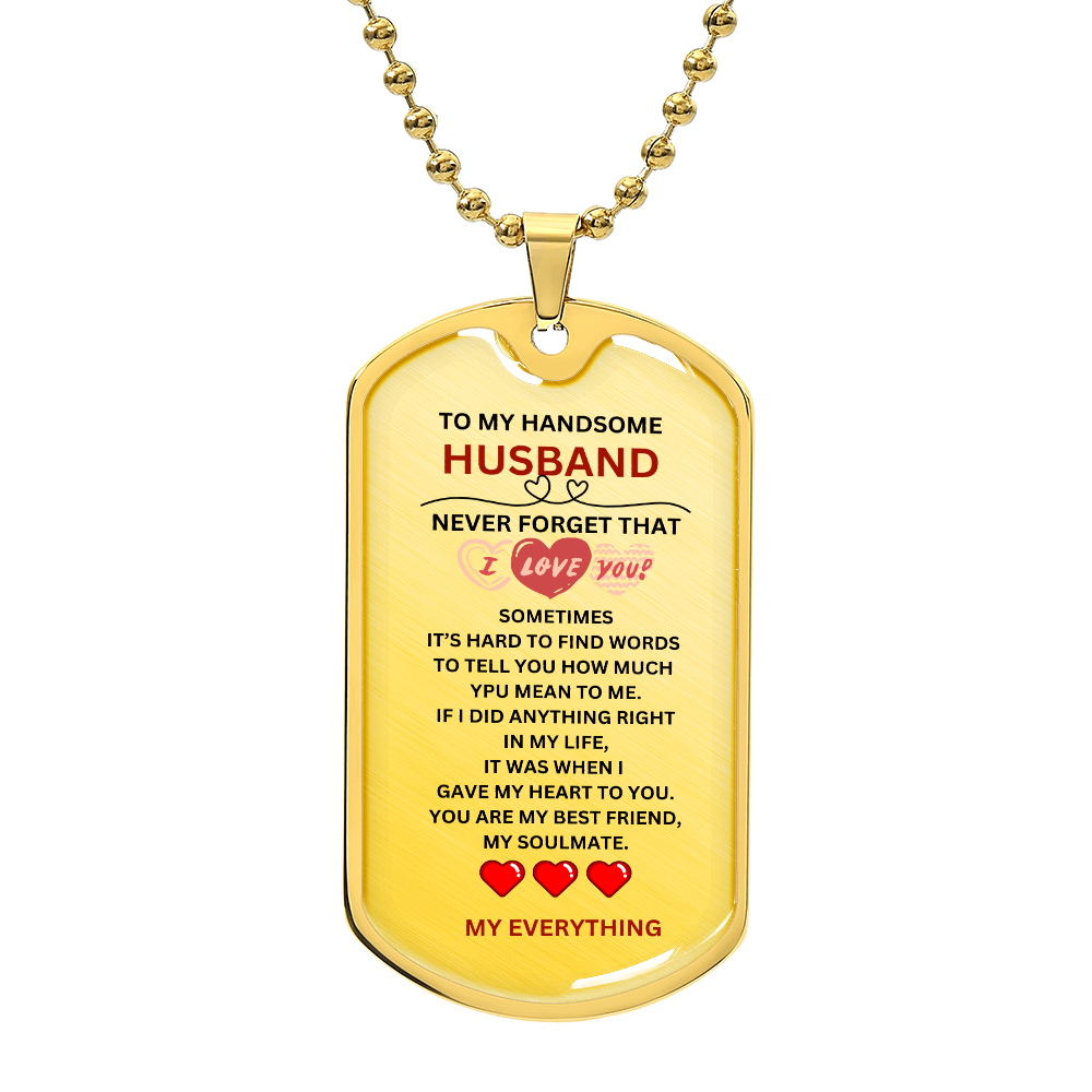 Husband Luxury Graphic Dog Tag Necklace