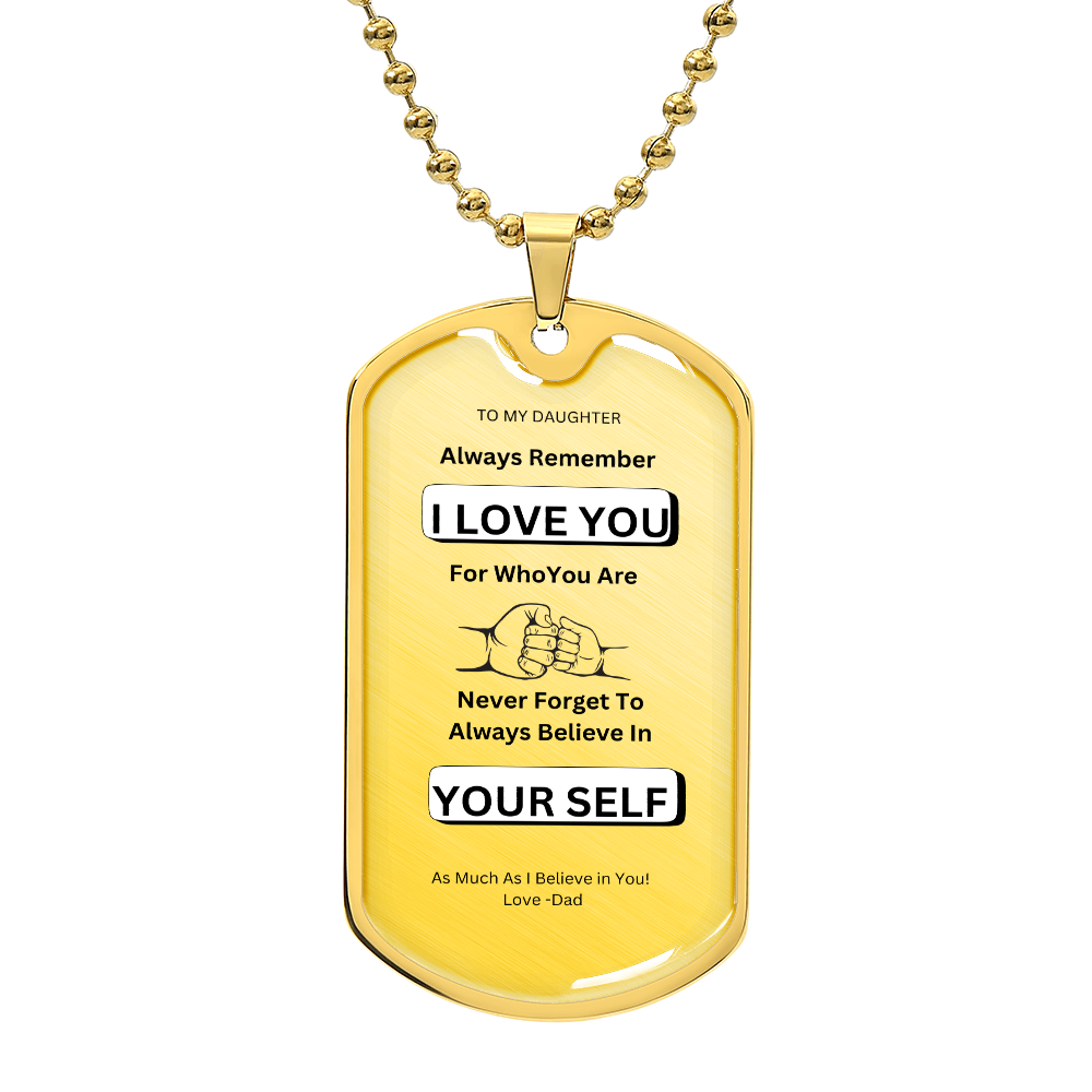 Daughter Luxury Graphic Dog Tag Necklace