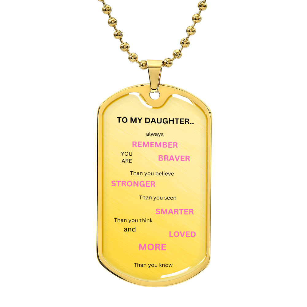 Daughter Luxury Graphic Dog Tag Necklace