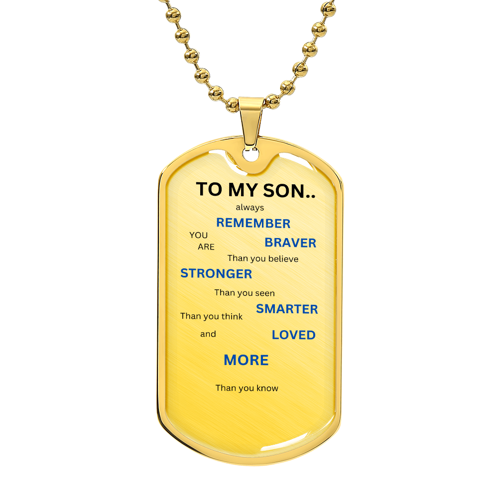 Son Luxury Graphic Dog Tag Necklace