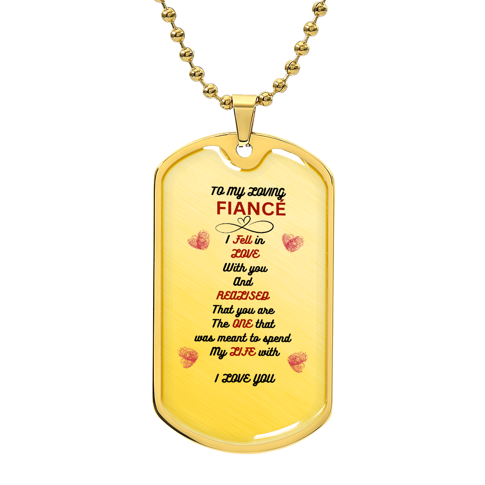 Fiancé Luxury Graphic Dog Tag Necklace