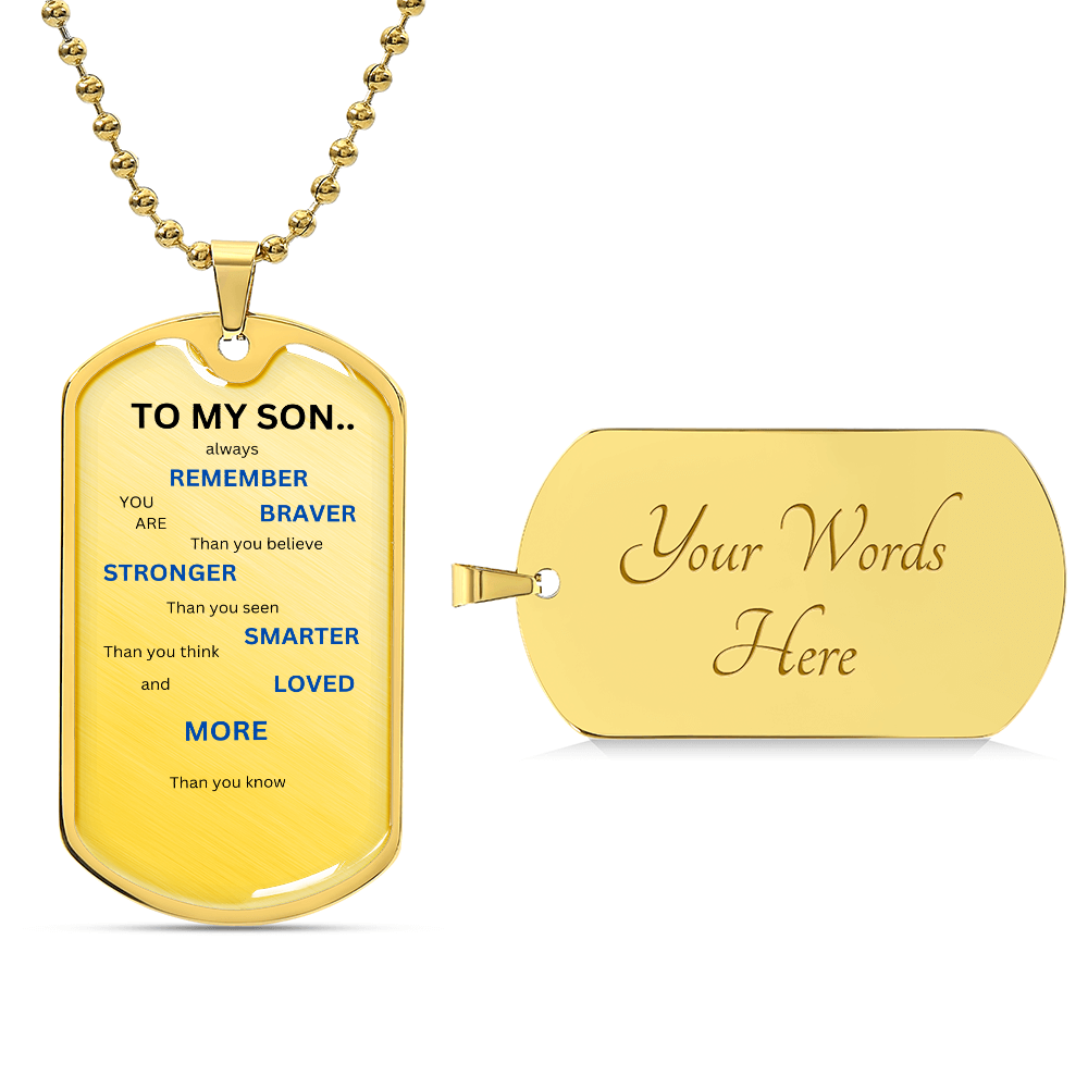 Son Luxury Graphic Dog Tag Necklace