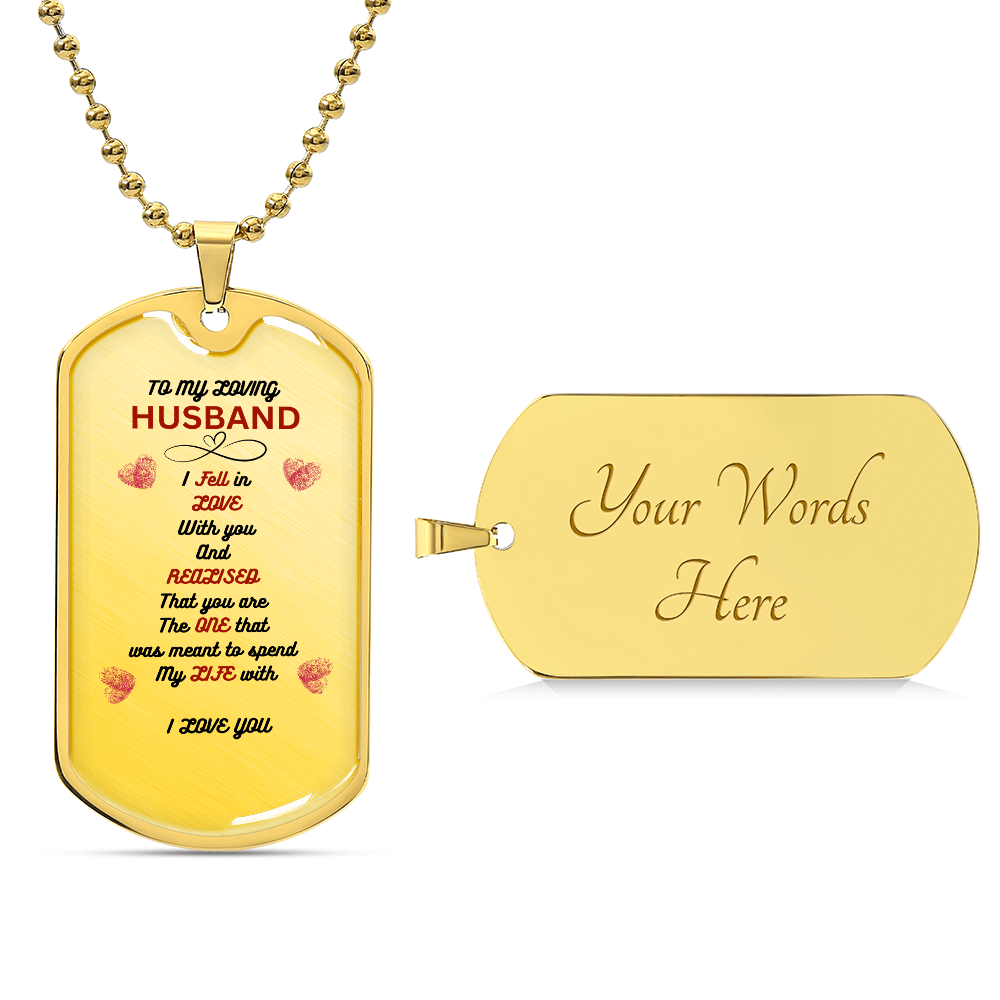 Husband Luxury Graphic Dog Tag Necklace