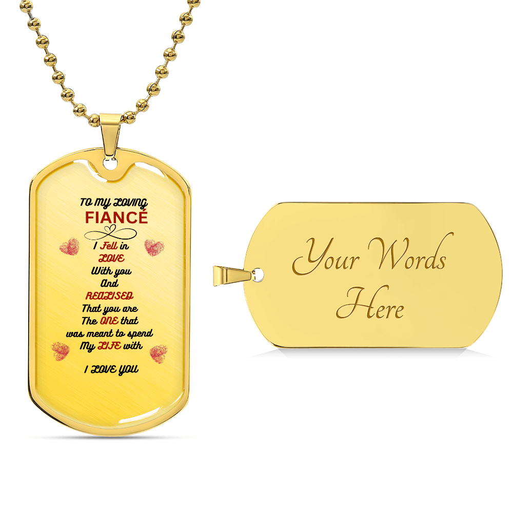 Fiancé Luxury Graphic Dog Tag Necklace