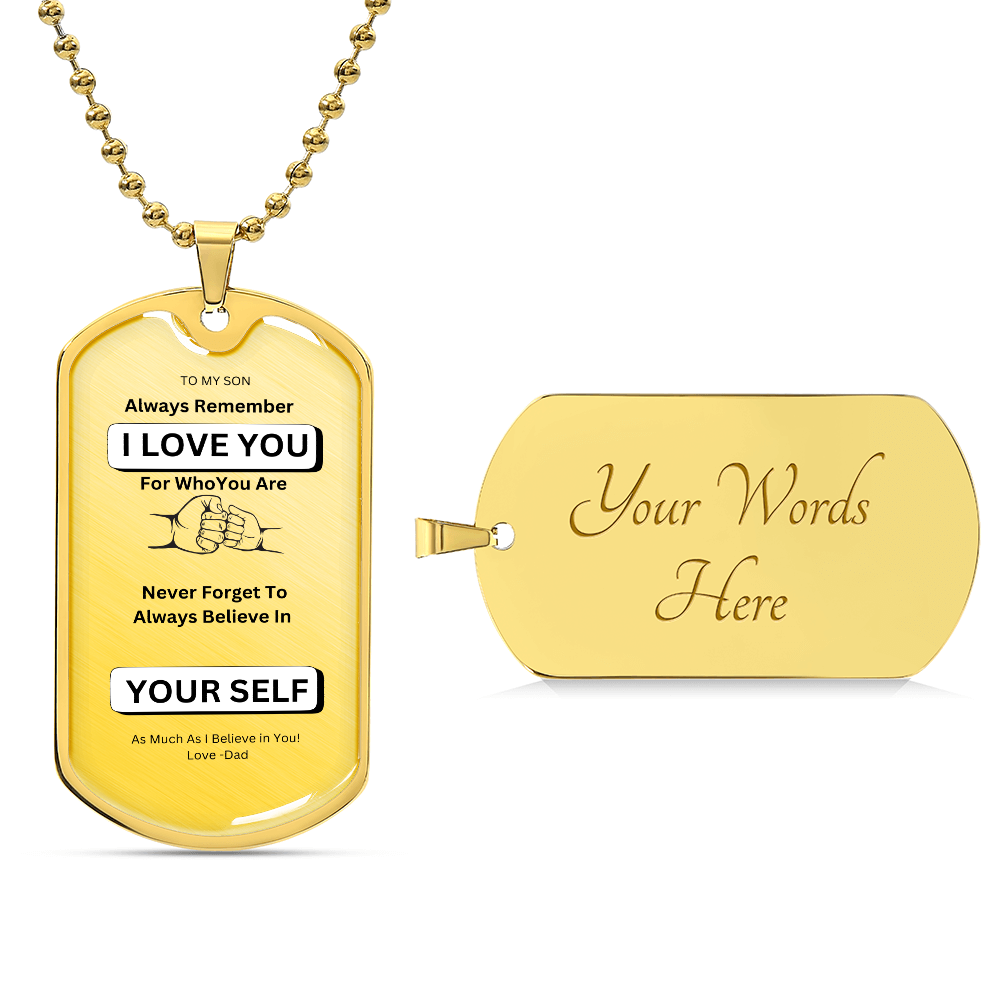 Son Luxury Graphic Dog Tag Necklace