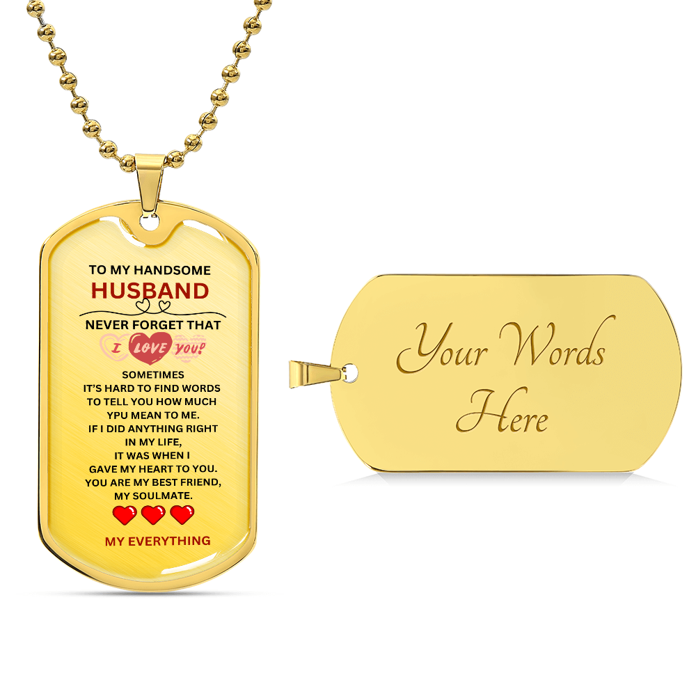 Husband Luxury Graphic Dog Tag Necklace