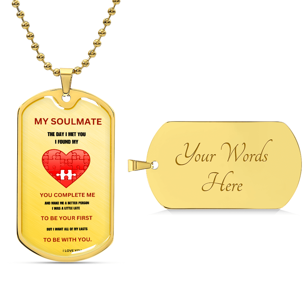 Soulmate Luxury Graphic Dog Tag Necklace