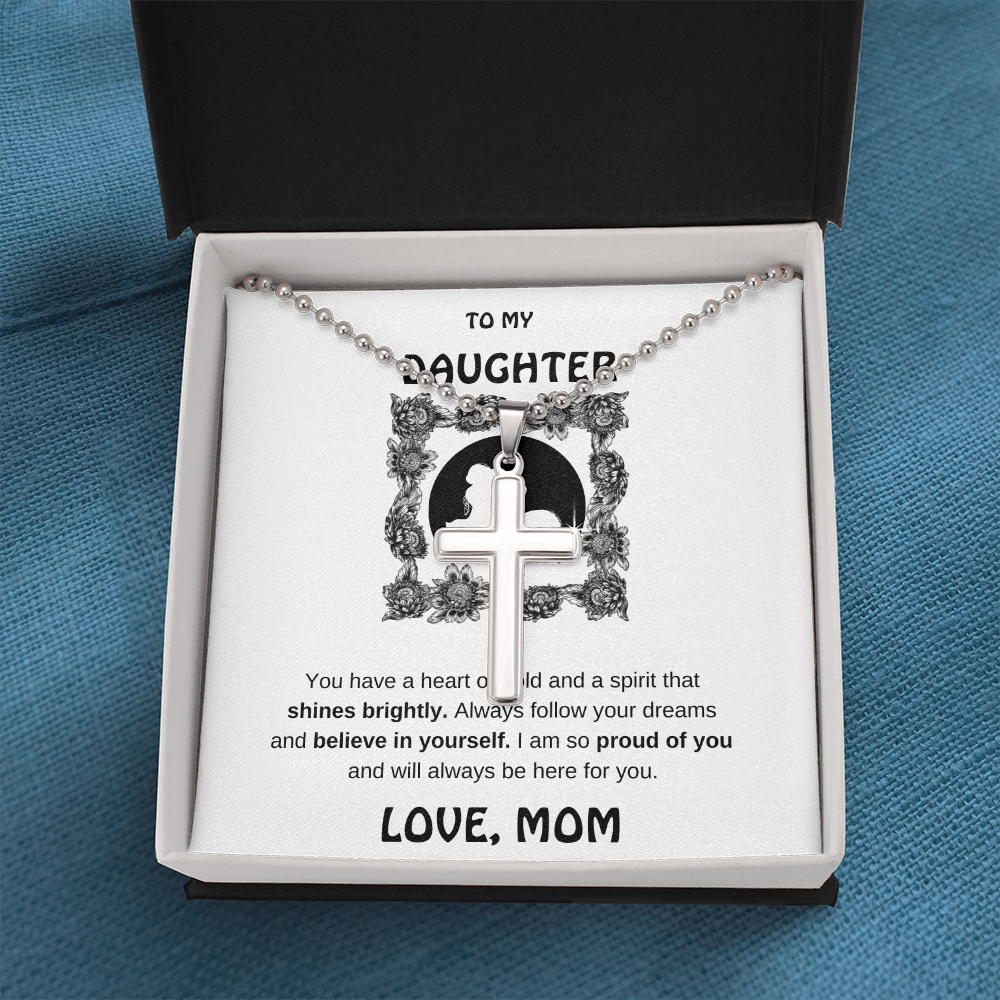 Daughter Stainless Cross Necklace