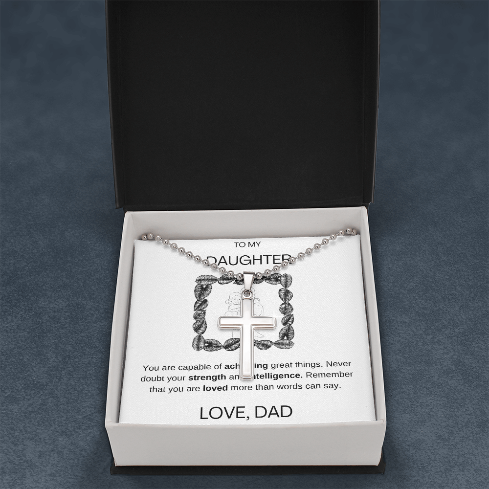 Daughter Stainless Cross Necklace