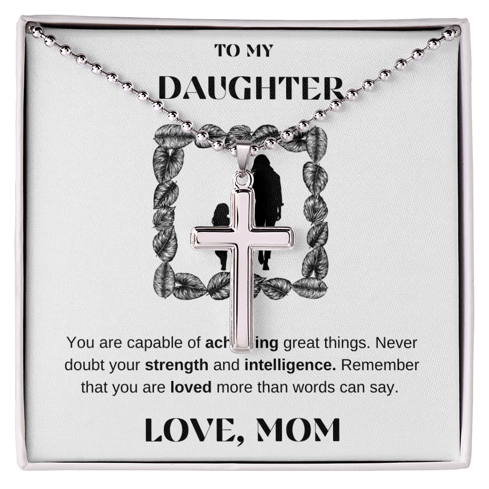 Daughter Stainless Cross Necklace