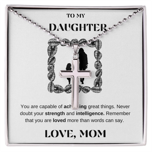 Daughter Stainless Cross Necklace