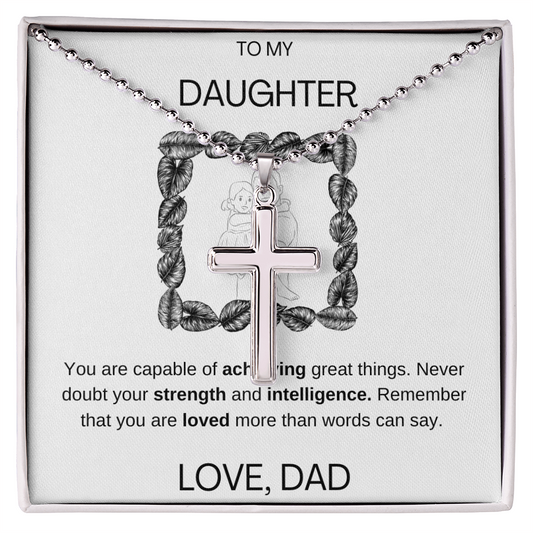 Daughter Stainless Cross Necklace