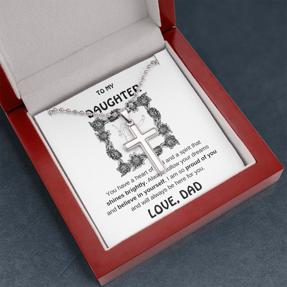 Daughter Stainless Cross Necklace