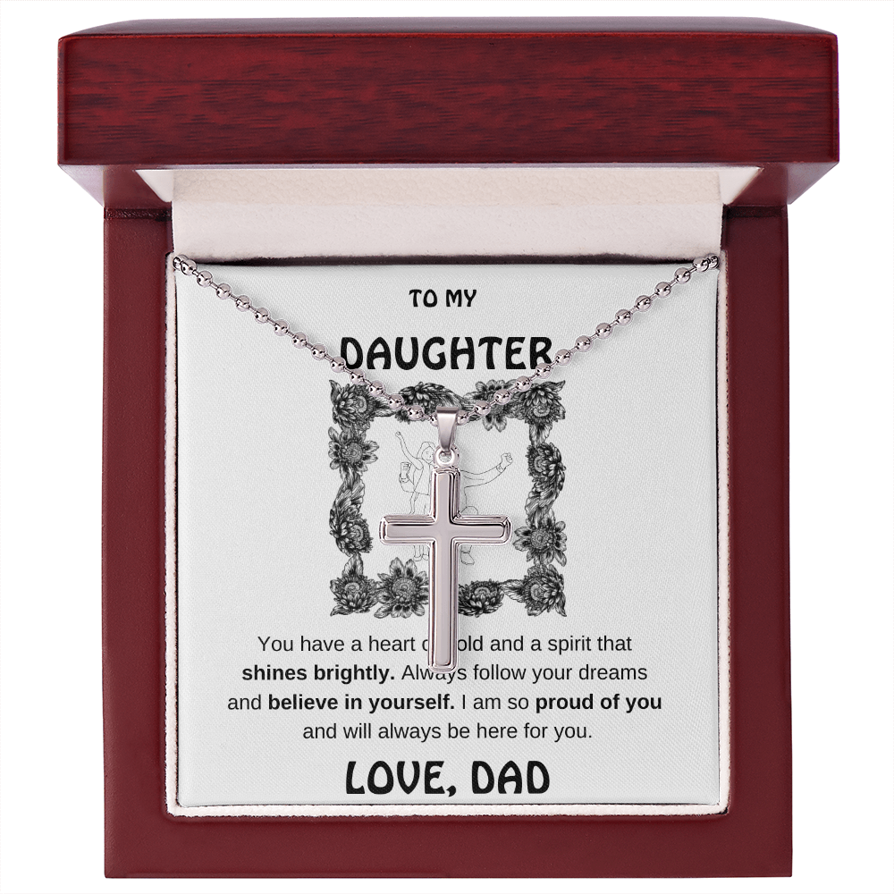 Daughter Stainless Cross Necklace