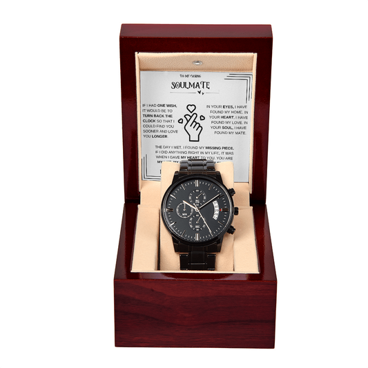 Soulmate Black Chronograph Watch