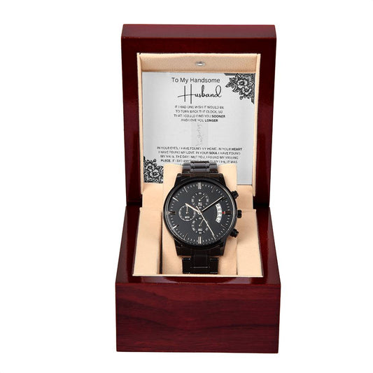 Husband Black Chronograph Watch