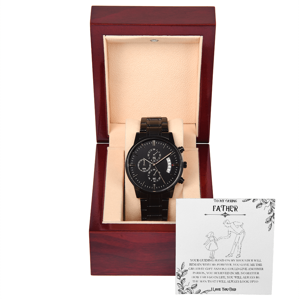 Father Black Chronograph Watch