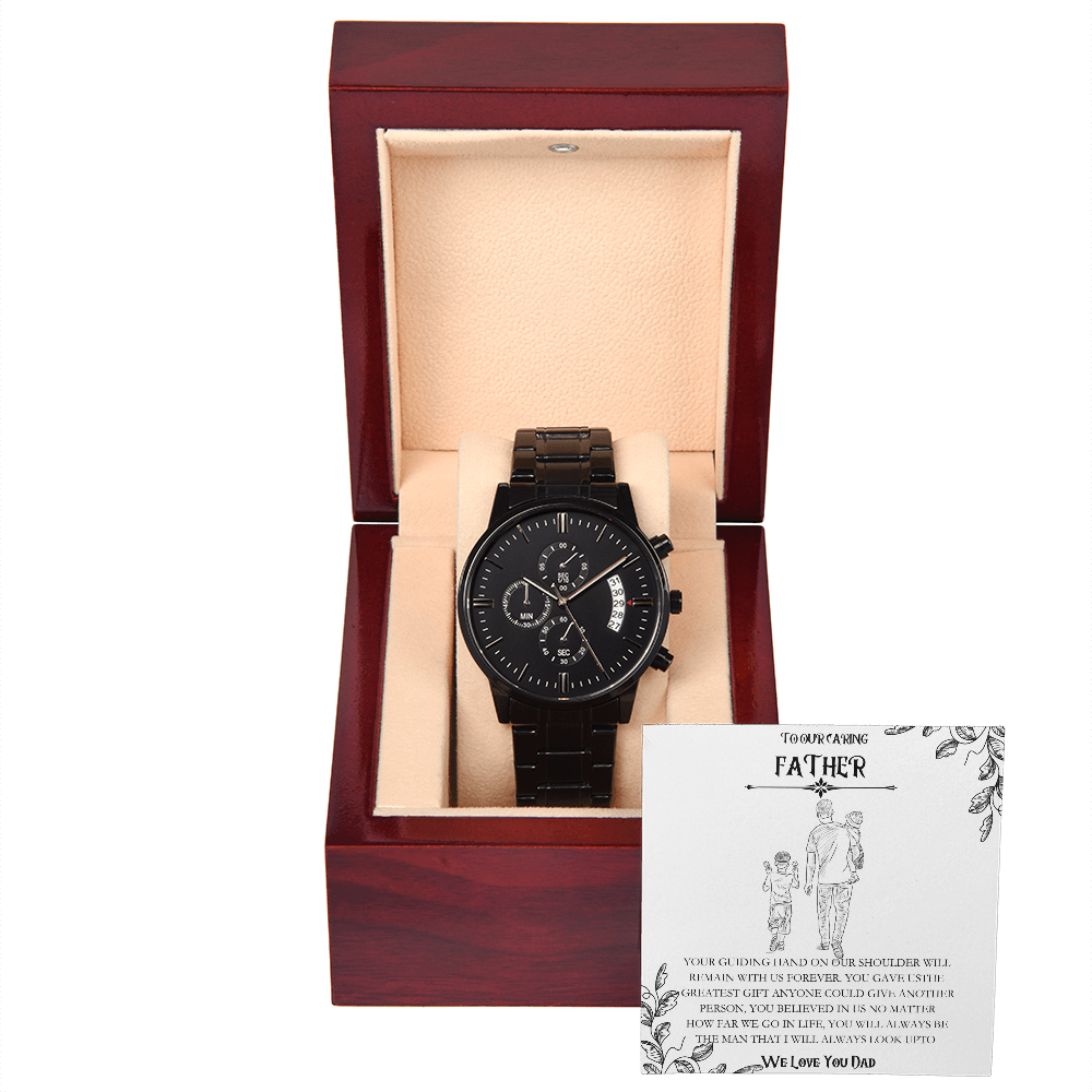 Father Black Chronograph Watch