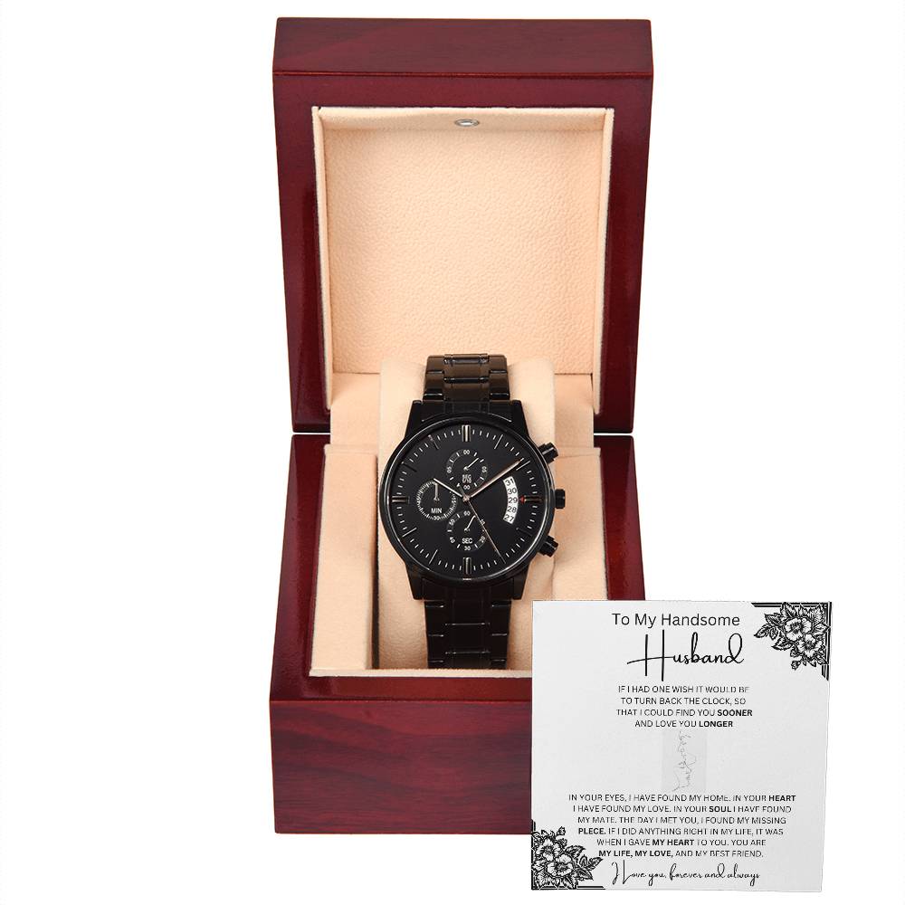 Husband Black Chronograph Watch