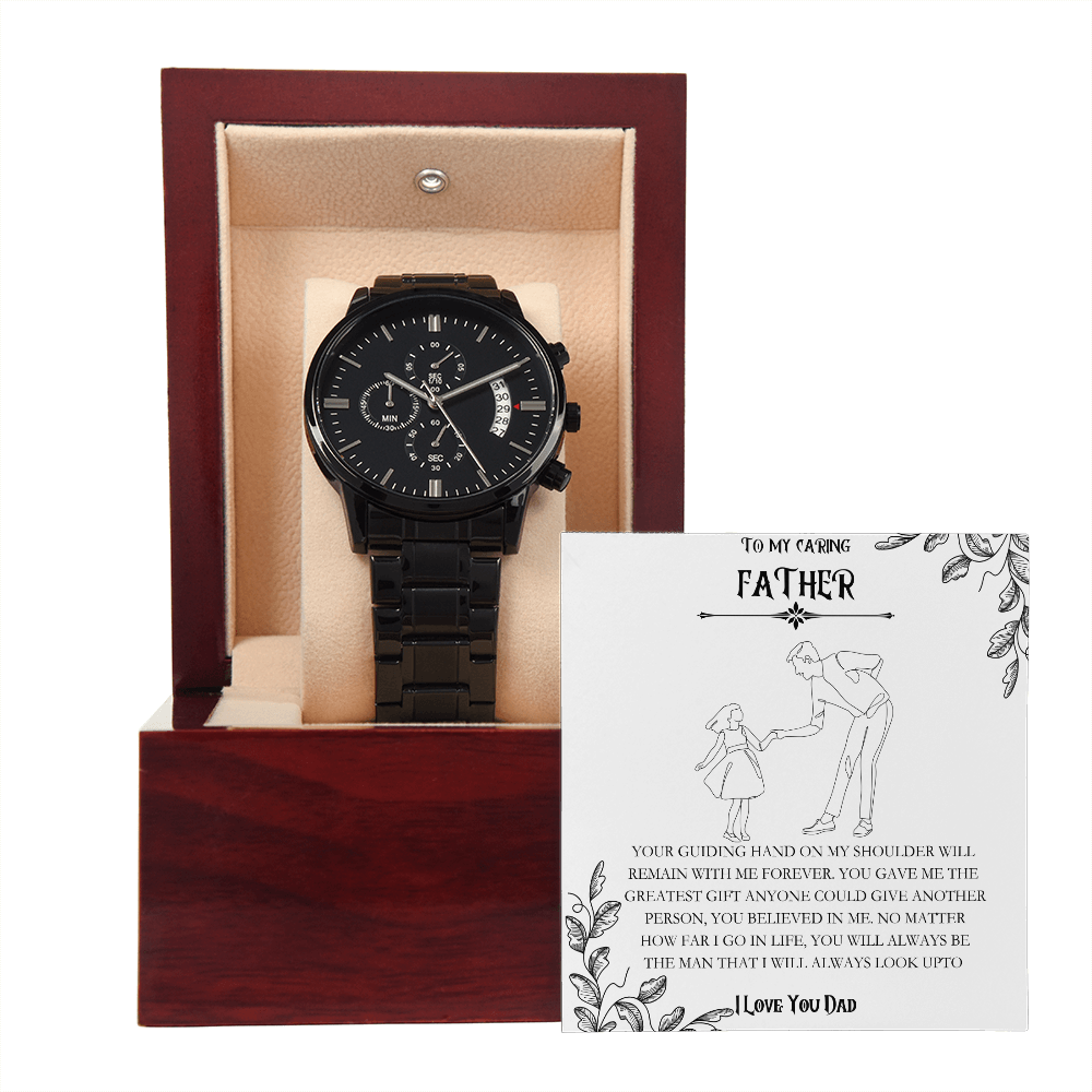 Father Black Chronograph Watch