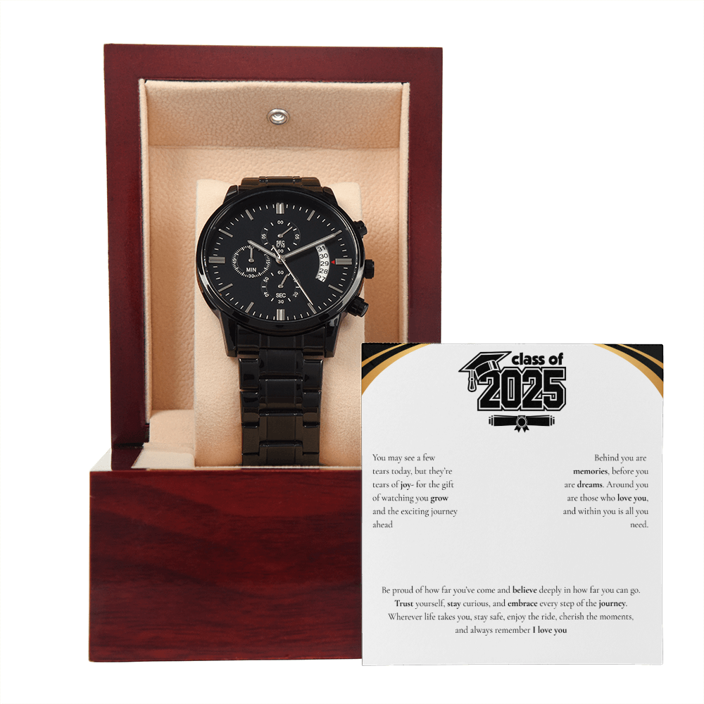 Graduation Black Chronograph Watch