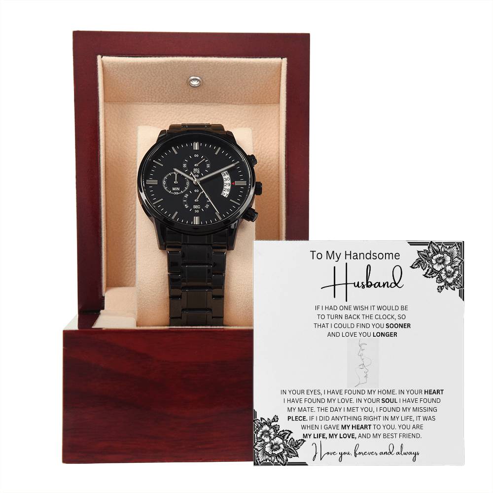 Husband Black Chronograph Watch