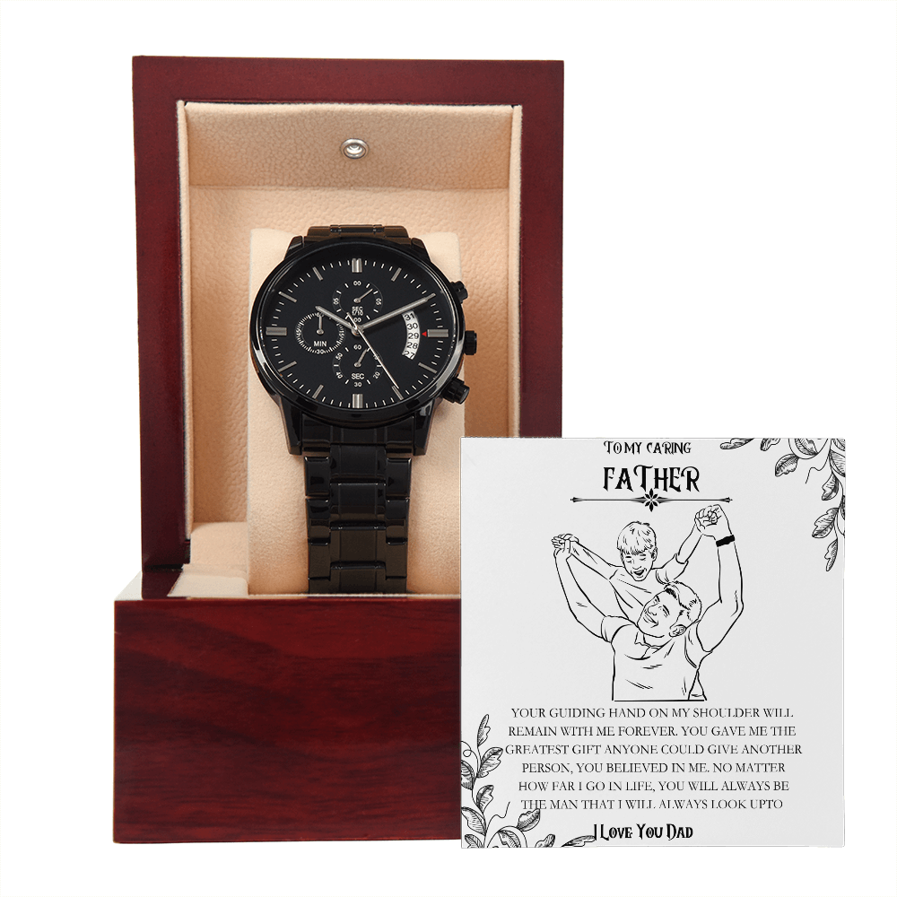 Father Black Chronograph Watch