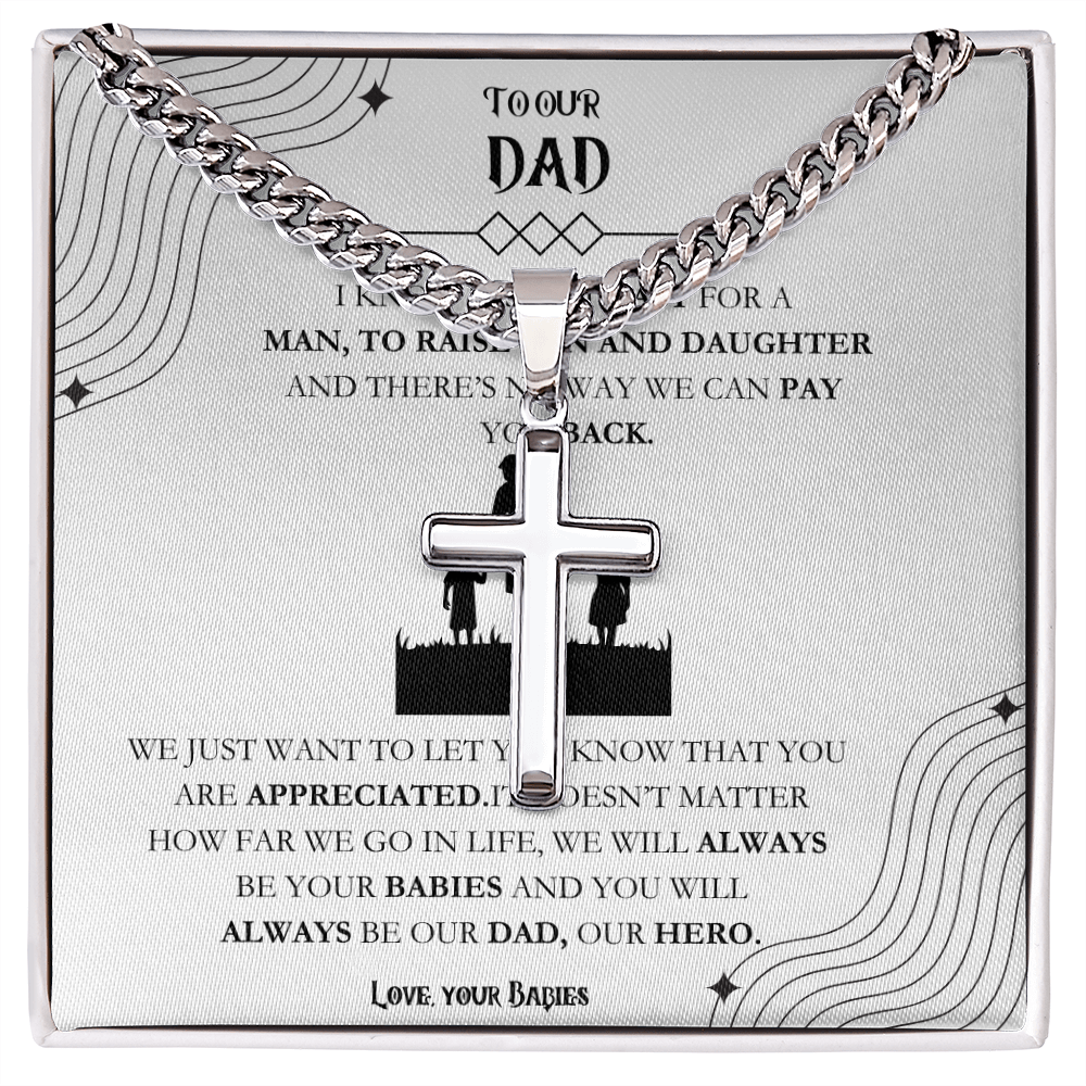 Father Cuban Link Chain with Artisan Cross