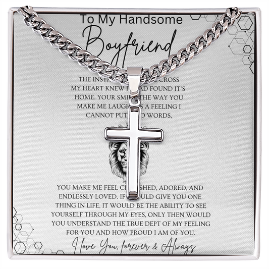 Boyfriend Cuban Link Chain with Artisan Cross