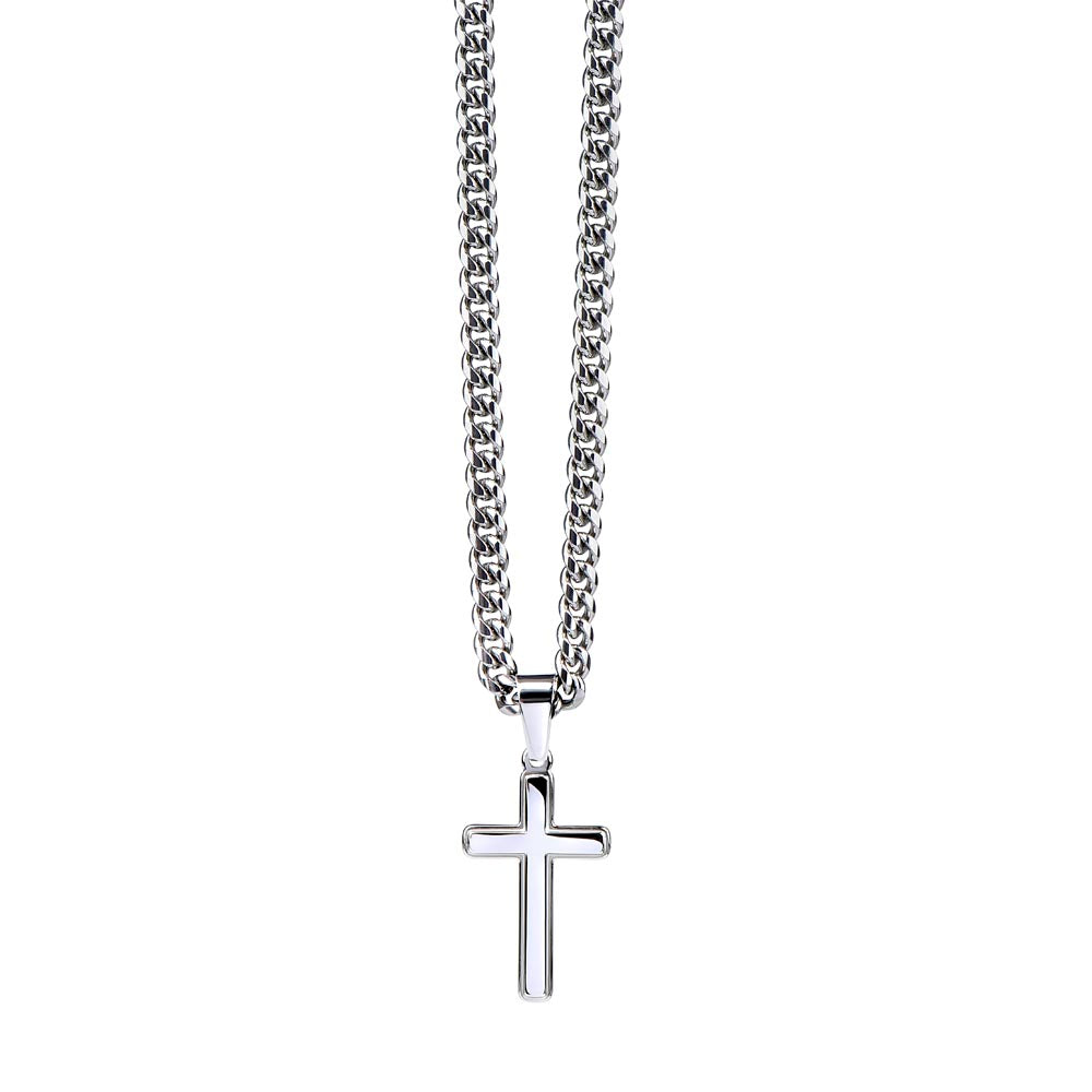 Graduation Cuban Chain with Artisan Cross Necklace