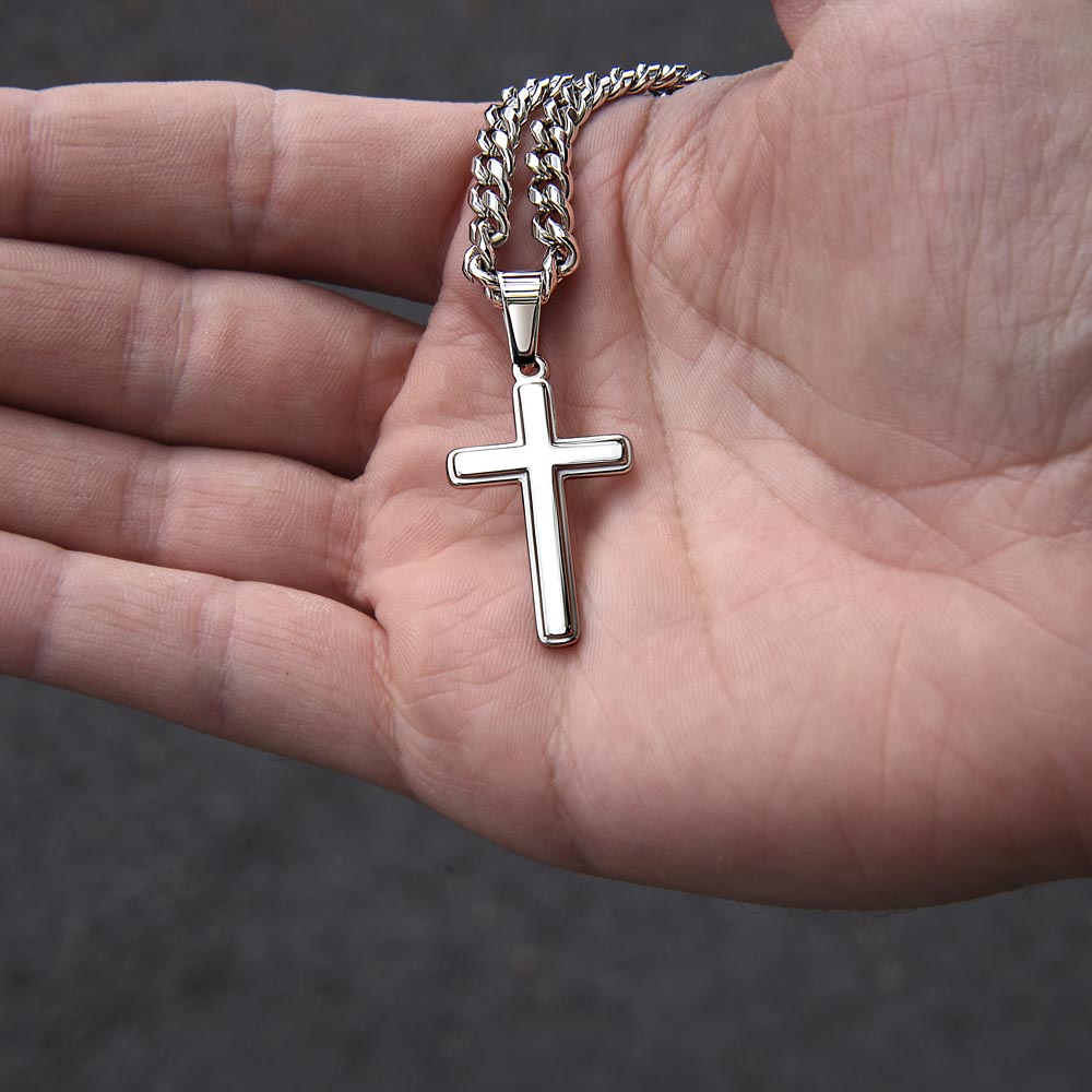 Graduation Cuban Chain with Artisan Cross Necklace