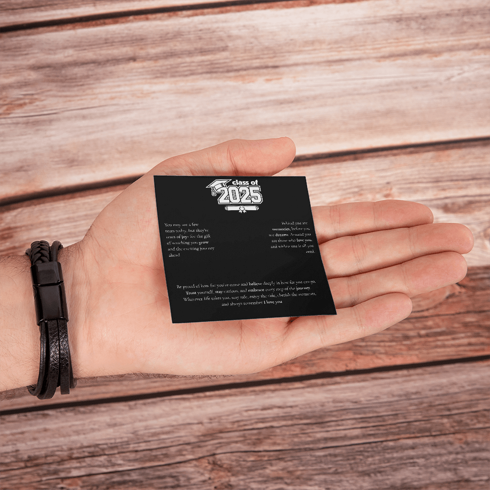 Graduation Men's Cross Leather Bracelet