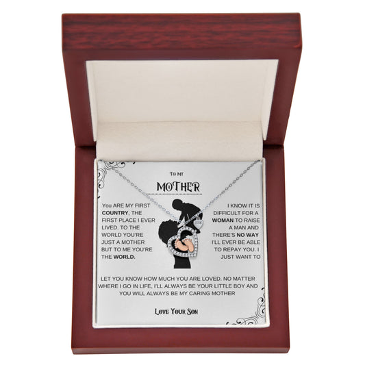 Mother Baby Feet Heart Necklace