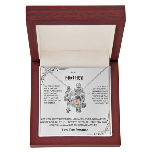 Mother Baby Feet Heart Necklace